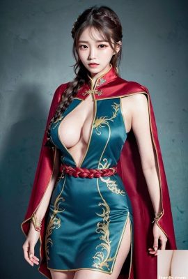 AI သည် လှပမှုကို ထုတ်ပေးသည် ~ AiMakeGirl-cape (midi dress with cape)