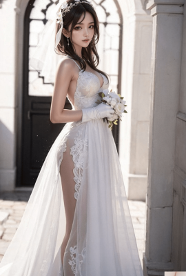 အဖြူရောင်စစ်စစ် မင်္ဂလာဝတ်စုံ-1080
